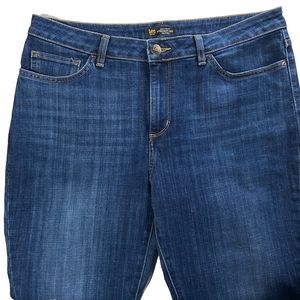 Lee Mid Rise Straight Leg 5 Pocket Jeans Size 16 Petite NEW